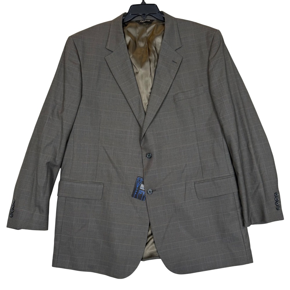 NWOT Jos A Bank Wool Suit 50L Blazer Glen Plaid Notch Lapel Brown Olive 42Rx31